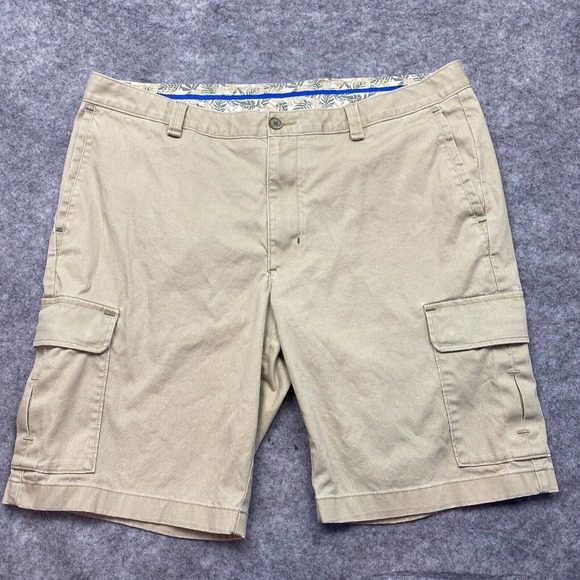 Tommy Bahama Other - Tommy Bahama Mens Shorts 38 Cargo Tan Flat Front Cotton Blend